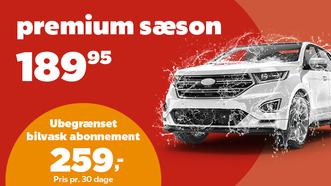 Premium sæsonvask i ubegrænset bilvask