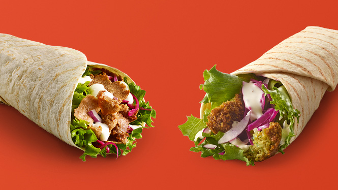 Frisktilberedte wraps med falafel eller kebab hos Circle K